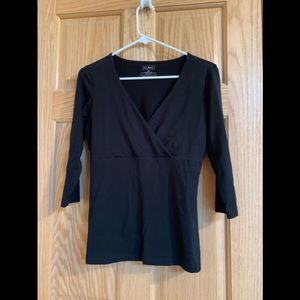 Black Knit LLBean Surplice top